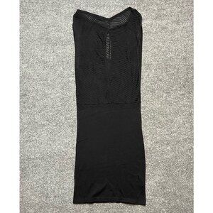 Bebe Womens Bodycon Dress Black Lined Full Length Keyhole Neck Sleeveless Knit S